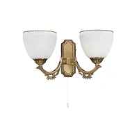 Бра с выключателем A 8651/2  Reccagni Angelo белый 2 лампы, основание античное бронза в стиле классический 