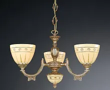 Люстра подвесная  L 7154/3 Reccagni Angelo бежевая на 3 лампы, основание золотое в стиле классический 