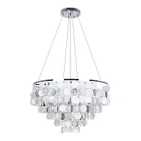 Люстра подвесная Pipirima A4100LM-8CC Arte Lamp белая на 8 ламп, основание хром в стиле современный Люстра подвесная Pipirima A4100LM-8CC Arte Lamp белая на 8 ламп, основание хром в стиле современный