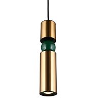 Светильник подвесной Brizhit APL.615.36.01 Aployt бронзовый 1 лампа, основание чёрное в стиле современный трубочки