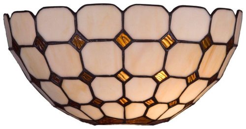 Бра Тиффани 812-801-01 Velante бежевый разноцветный коричневый на 1 лампа, основание хром в стиле тиффани орнамент