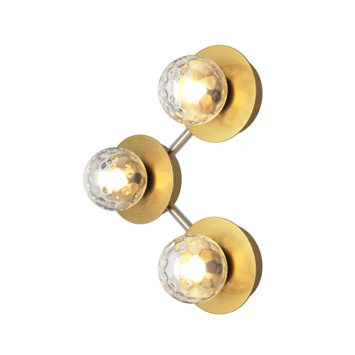 Бра LED Ambre MOD331WL-L6BS3K Maytoni янтарный на 1 лампа, основание латунь в стиле современный молекула шар
