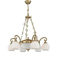 Люстра подвесная  L 8400/6+2 Reccagni Angelo белая на 8 ламп, основание античное бронза в стиле классический 