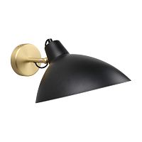 Бра Klarka APL.632.01.01 Aployt чёрный 1 лампа, основание матовое золото в стиле современный 