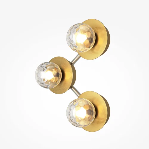 Бра LED Ambre MOD331WL-L6BS3K Maytoni янтарный на 1 лампа, основание латунь в стиле современный молекула шар фото 3