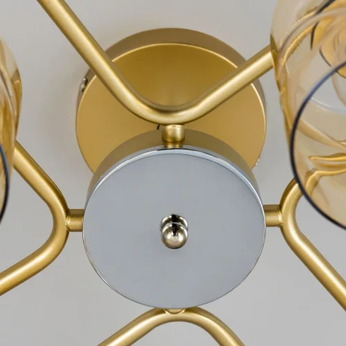 Люстра потолочная Клод CL137182 Citilux янтарная на 8 ламп, основание золотое в стиле современный  фото 9