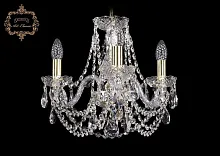 Люстра подвесная хрустальная 11.11.3.141.Gd.Sp Bohemia Art Classic прозрачная на 3 лампы, основание золотое в стиле классика 