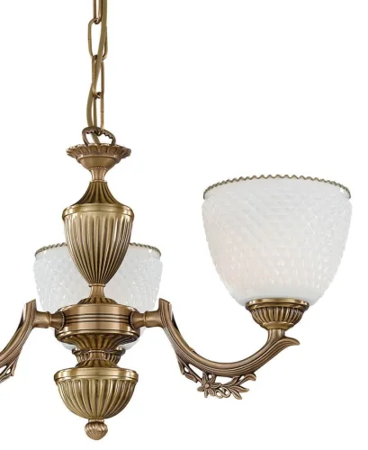 Люстра подвесная  L 8651/3 Reccagni Angelo белая на 3 лампы, основание античное бронза в стиле классический  фото 3