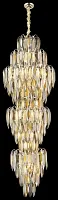 Люстра подвесная хрустальная Orlanda WE144.40.303 Wertmark янтарная прозрачная на 40 ламп, основание золотое в стиле классический 