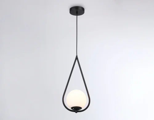 Светильник подвесной TR2598 Ambrella light белый 1 лампа, основание чёрное в стиле современный  фото 4