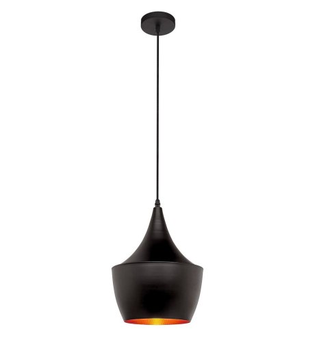 Светильник подвесной Foggi  LDP 7712-B BK Lumina Deco чёрный золотой 1 лампа, основание чёрное в стиле современный лофт  фото 2