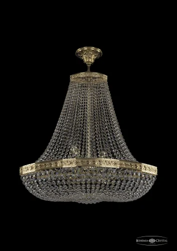 Люстра потолочная хрустальная 19283/H2/70IV G Bohemia Ivele Crystal прозрачная на 12 ламп, основание золотое в стиле классический sp