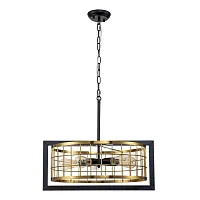 Люстра подвесная Era V000068 Indigo золотая на 5 ламп, основание чёрное в стиле кантри Люстра подвесная Era V000068 Indigo золотая на 5 ламп, основание чёрное в стиле кантри