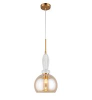 Светильник подвесной Kristel APL.304.16.01 Aployt янтарный 1 лампа, основание бронзовое в стиле современный выдувное