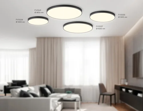 Светильник потолочный LED Air Alum FV5533 Ambrella light чёрный 1 лампа, основание чёрное в стиле современный хай-тек  фото 6