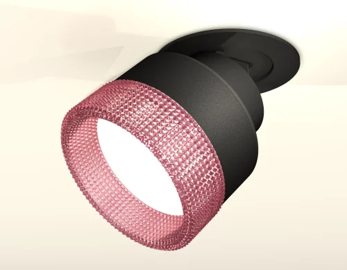 Светильник точечный XM8102542 Ambrella light розовый 1 лампа, основание чёрное в стиле хай-тек  фото 2