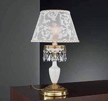 Настольная лампа P 8381 P Reccagni Angelo белая 1 лампа, основание золотое латунь металл в стиле классический 
