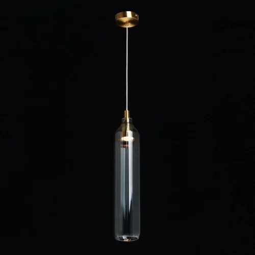 Светильник подвесной Кьянти 720012201 DeMarkt серый 1 лампа, основание латунь бронзовое в стиле современный  фото 2