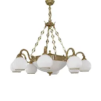 Люстра подвесная  L 9300/8+3 Reccagni Angelo белая на 11 ламп, основание золотое в стиле классический 