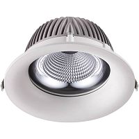 Светильник точечный LED Glok 358027 Novotech белый 1 лампа, основание белое в стиле современный 