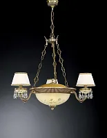 Люстра подвесная  L 6420/3+3 Reccagni Angelo белая жёлтая на 6 ламп, основание античное бронза в стиле классический 