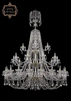 Люстра подвесная хрустальная 11.21.20+10+5.530.3d.XL-196.Gd.Sp Bohemia Art Classic прозрачная на 35 ламп, основание золотое в стиле классический Люстра подвесная хрустальная 11.21.20+10+5.530.3d.XL-196.Gd.Sp Bohemia Art Classic прозрачная на 35 ламп, основание золотое в стиле классический