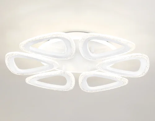 Люстра потолочная LED с пультом FA4518 Ambrella light белая на 1 лампа, основание белое в стиле современный хай-тек с пультом фото 4