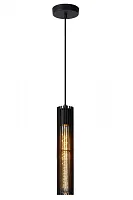 Светильник подвесной Lionel 73406/01/30 Lucide чёрный 1 лампа, основание чёрное в стиле современный трубочки