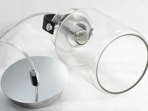 Светильник подвесной лофт LSP-9638 Lussole прозрачный 1 лампа, основание хром в стиле лофт  фото 4