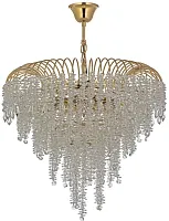 Люстра подвесная хрустальная Ferla E 1.5.32.105 G Arti Lampadari прозрачная на 5 ламп, основание золотое в стиле классический 