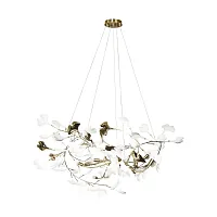 Люстра подвесная Fleur 10125/8 LOFT IT белая на 8 ламп, основание золотое в стиле флористика арт-деко 