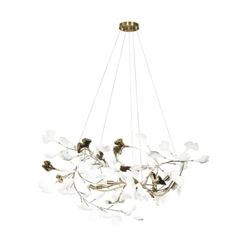 Люстра подвесная Fleur 10125/8 LOFT IT белая на 8 ламп, основание золотое в стиле флористика арт-деко 