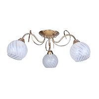 Люстра потолочная Grosotto OML-24907-03 Omnilux белая на 3 лампы, основание золотое в стиле современный 