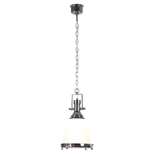 Светильник подвесной лофт Monsey GRLSP-9613 Lussole белый 1 лампа, основание хром в стиле лофт  фото 2