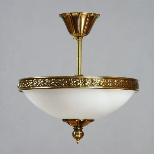 Люстра на штанге  TOLEDO 02155/30 PL PB AMBIENTE by BRIZZI белая на 3 лампы, основание бронзовое в стиле классический 