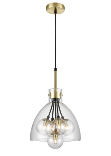 Люстра подвесная Caramella VL5904P25 Vele Luce прозрачная на 5 ламп, основание латунь в стиле современный шар фото 4