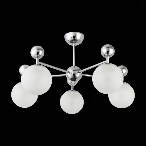 Люстра потолочная Pechio SLE106102-05 Evoluce белая на 5 ламп, основание хром в стиле современный шар фото 3