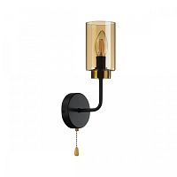 Бра с выключателем Dallin 5640/1W Lumion янтарный 1 лампа, основание чёрное в стиле современный 
