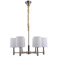 Люстра подвесная Mulazzo OML-57503-06 Omnilux белая на 6 ламп, основание бронзовое в стиле классический Люстра подвесная Mulazzo OML-57503-06 Omnilux белая на 6 ламп, основание бронзовое в стиле классический