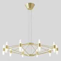 Люстра подвесная LED DOROTEA SP10 GOLD Crystal Lux белая на 1 лампу, основание золотое в стиле современный Люстра подвесная LED DOROTEA SP10 GOLD Crystal Lux белая на 1 лампу, основание золотое в стиле современный