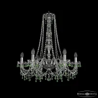 Люстра подвесная 1410/6/240/h-74 Ni V5001 Bohemia Ivele Crystal без плафона на 6 ламп, основание никель в стиле классика виноград