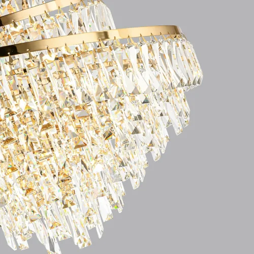 Люстра подвесная Wayta 5073/14 Odeon Light прозрачная на 14 ламп, основание золотое в стиле современный  фото 5