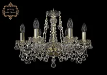 Люстра подвесная хрустальная 11.26.6.165.Gd.B Bohemia Art Classic прозрачная на 6 ламп, основание золотое в стиле классика 