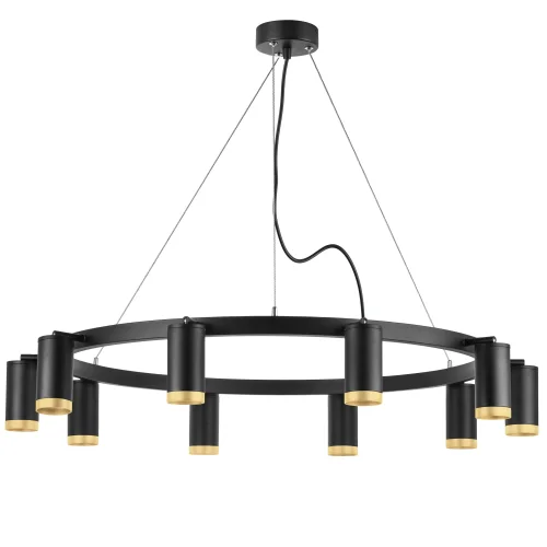 Люстра подвесная Rullo LR02037040 Lightstar золотая чёрная на 10 ламп, основание чёрное в стиле хай-тек 