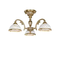 Люстра потолочная  PL 7122/3 Reccagni Angelo белая на 3 лампы, основание золотое в стиле классический 