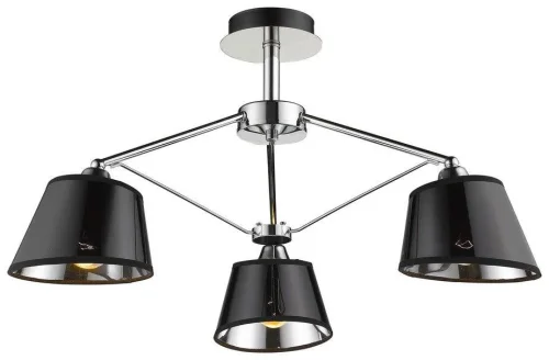 Люстра потолочная 296-107-03 Velante чёрная на 3 лампы, основание хром в стиле современный 