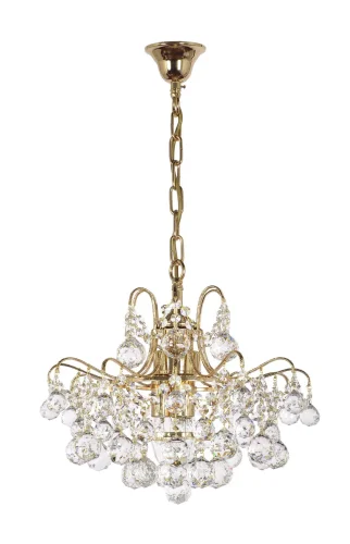 Люстра хрустальная подвесная Giglio E 1.5.38.100 G Arti Lampadari прозрачная без плафона на 3 лампы, основание золотое в стиле классический 