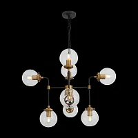 Люстра подвесная Varieta SL234.403.08 ST-Luce прозрачная на 8 ламп, основание чёрное в стиле лофт Люстра подвесная Varieta SL234.403.08 ST-Luce прозрачная на 8 ламп, основание чёрное в стиле лофт