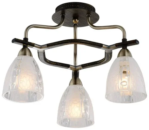 Светильник потолочный 287-507-03 Velante прозрачный белый 3 лампы, основание коричневое бронзовое в стиле современный 
