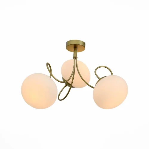 Люстра потолочная Acini SL717.202.03 St-Luce белая на 3 лампы, основание золотое в стиле модерн 